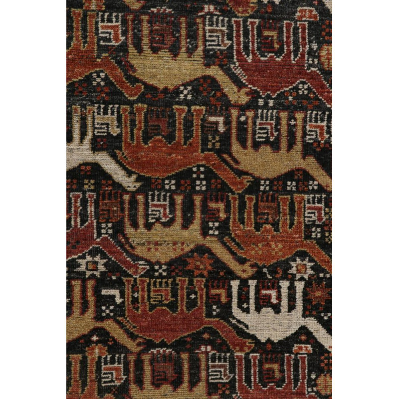 Burano Hand Knotted Wool Animal Print Area Rug, Runner 3' x 8'