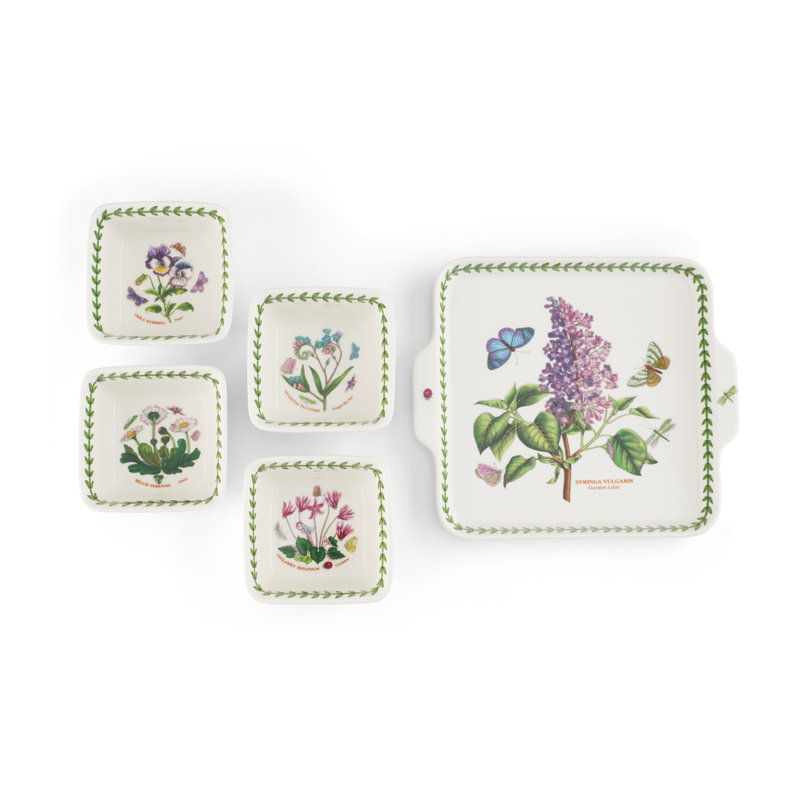 Portmeirion Botanic Garden 5-Pc Accent Bowl Set 8"/3.75"