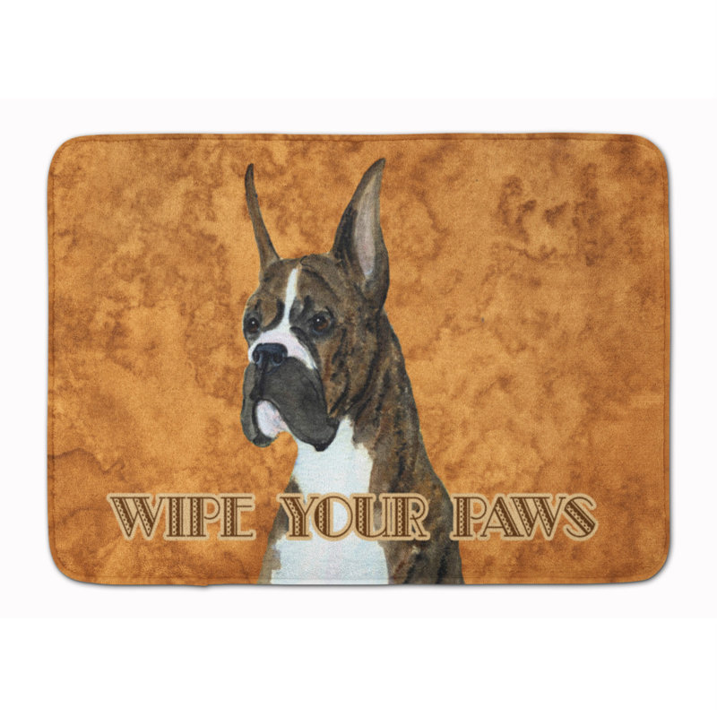 Tapis pour salle de bain à mousse mémoire bringé boxer wipe your pattes