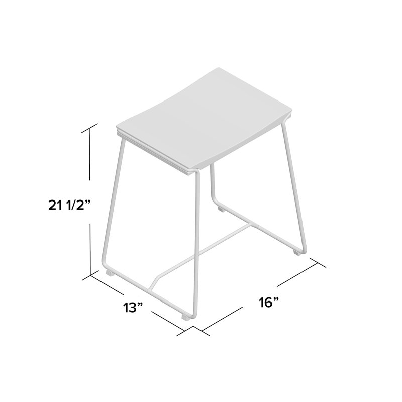 Parrish Wood & Metal 21.5" Counter Stool, White