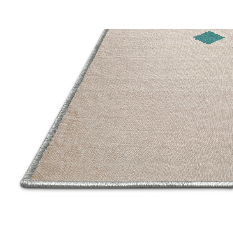Tapis beige lavable à la machine, Rectangle 7 pi x 9 pi