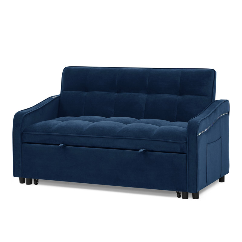 Lit, charge, réglable, velours bleu, dispositif escamotable, 47 po x 53 po x 31 po, 69 po x 45 po x 16,5 po, dossier élégant, couchette, 47 po x 53 po x 31 po