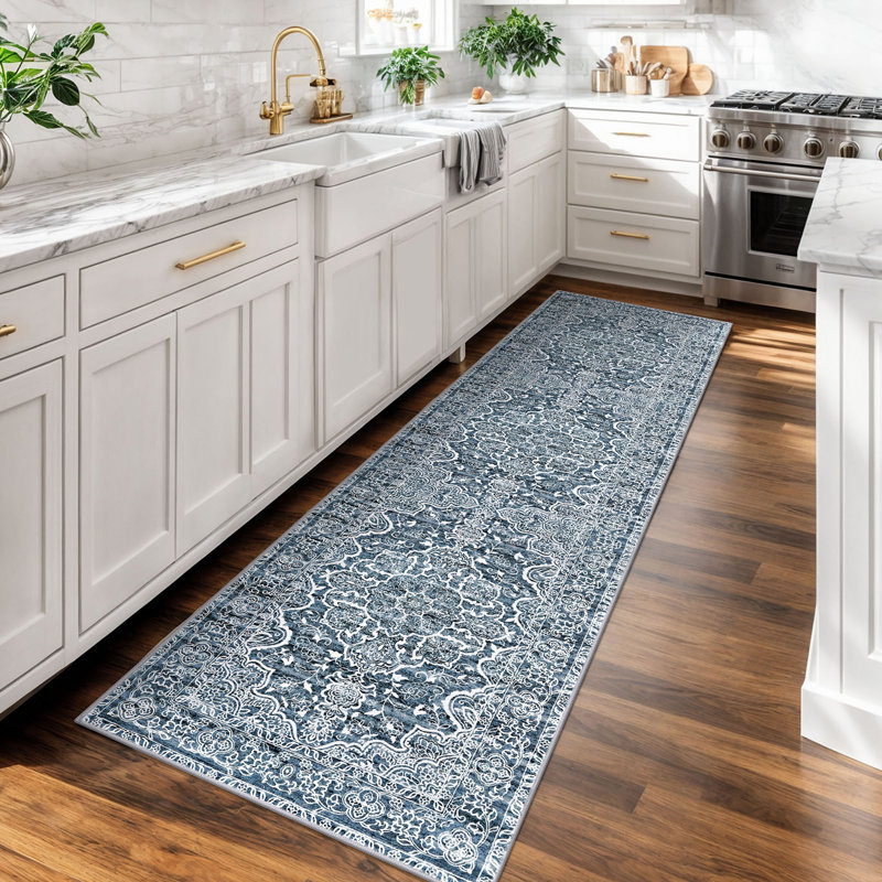 Area Rug Machine Washable Rugs with Rubber Backing for Living Room, Runner 2' x 7'
