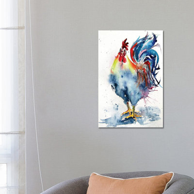 Rooster In The Yard IV by Anna Brigitta Kovacs - Wrapped Canvas Print