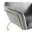 Chaise décorative moderne en velours gris, largeur 29,5 po, base en métal, chaise décorative avec pieds, largeur