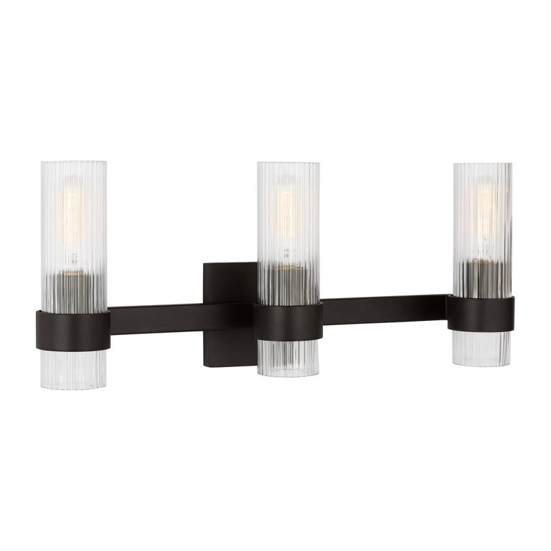3 - Light Dimmable Vanity Light, Aged Iron