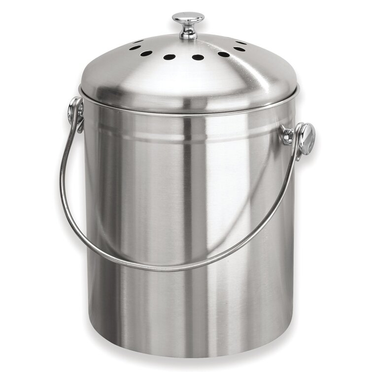 Kitchen Compost Bin - 1.3 Gallon (Includes 1 Spare Charcoal Filter )