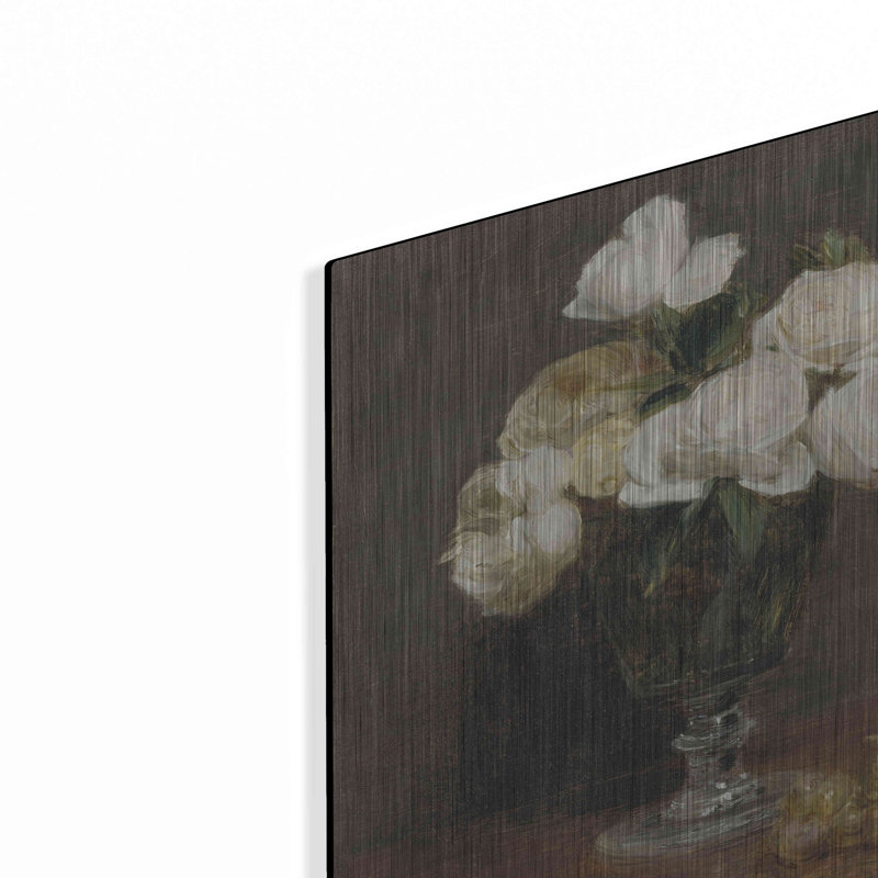 «White Roses and Fruit» par Stellar Design Studio, art mural en métal, 36 po x 24 po, H 16 po x l 24 po