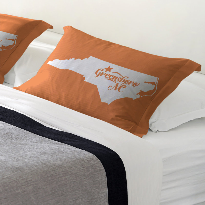 Polyester Sham Set, Microfiber, King, Orange
