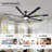 84 In Super Large Black Ceiling Fan With Remote Control Black