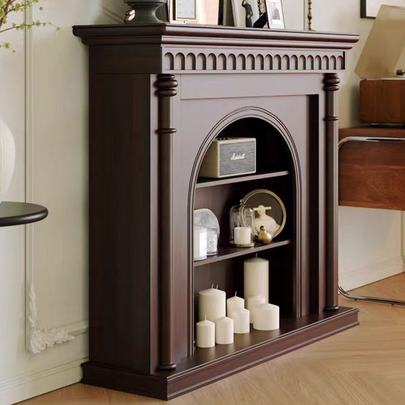 Foyer autoportant en bois massif Nut-Brown