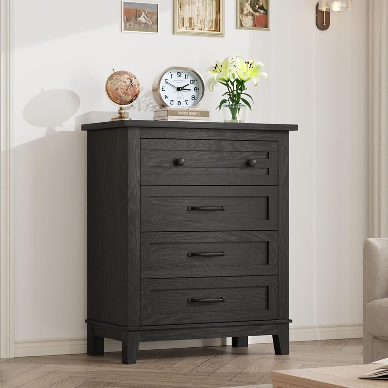 73.9 cm W Chest of 4 Drawers, Black