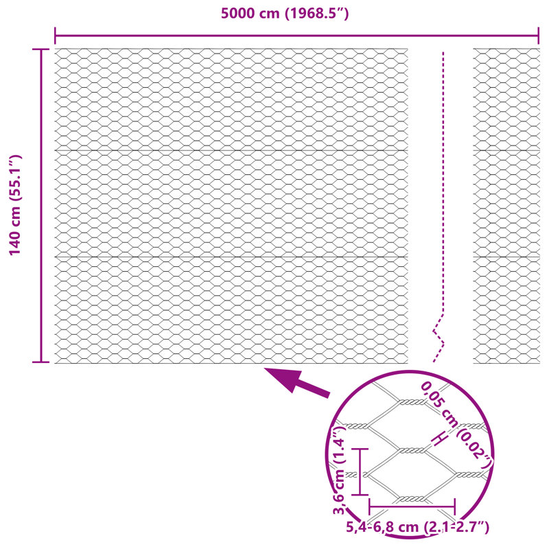 Fence with Post Segment Outdoor Barrier Garden Terrace Divider Boundary, 140cm H x 5000cm W