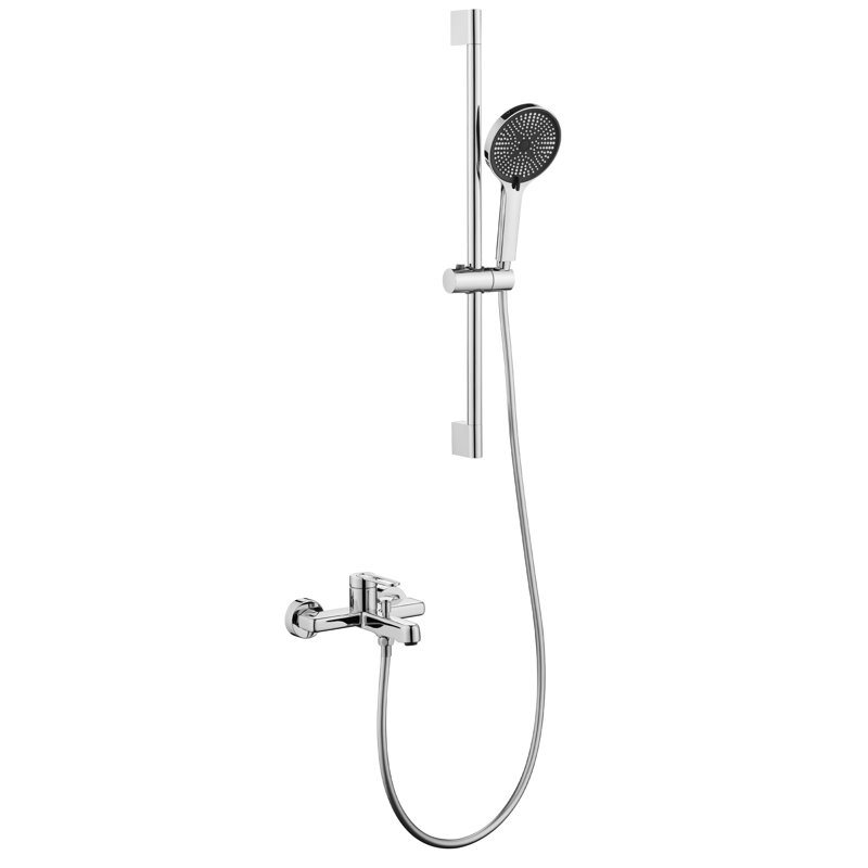 Dual-Function Bathtub Faucet With Waterfall Spout And Handheld Shower, Chrome