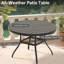 Ensemble de patio 5 pièces comprenant 4 chaises de salle à manger empilables et une table ronde de 103 cm (40,6 po), structure résistante aux intempéries, confortable, trou pour parasol de 4 cm x 4,8 cm (1,57 po x 1,9 po), idéal pour les terrasses de piscine. Composition : métal. Ajustable.