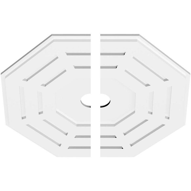 20"OD x 8"C x 1"P Westin Architectural Grade PVC Contemporary Ceiling Medallion, 1" H x 26" W x 26" D