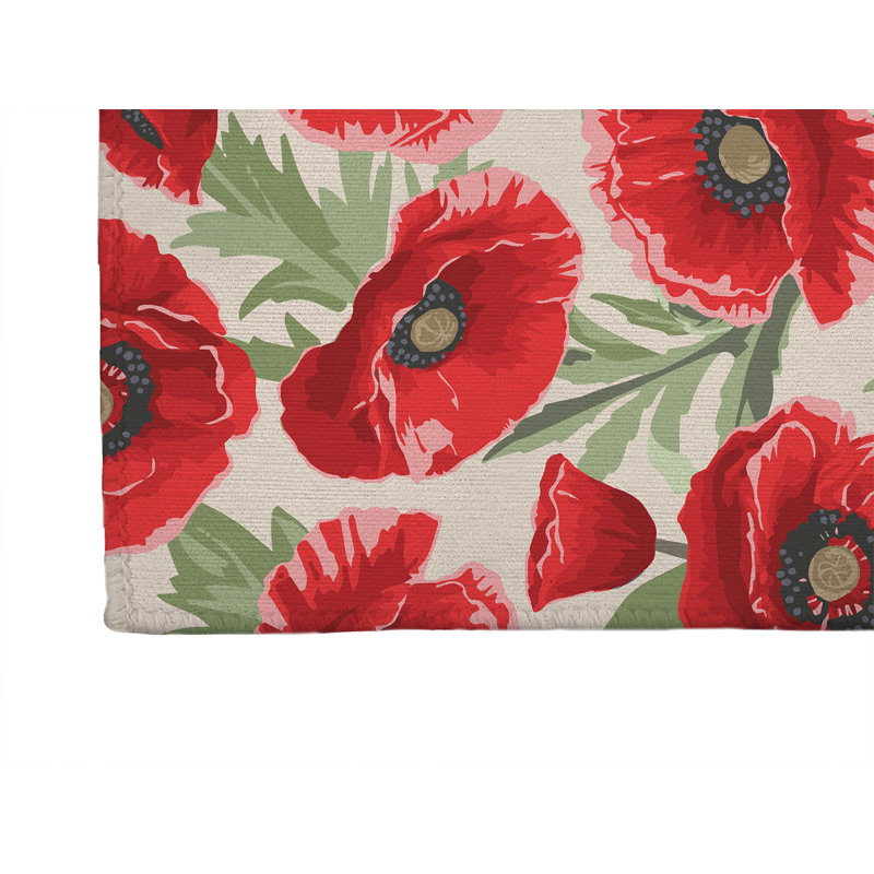 Tapis de cuisine Poppie, Rectangulaire 2 pi x 3 pi, Ivoire ivoire