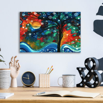 «Red Snow Fall» par Megan Duncanson, Red Barrel Studio®, art mural en verre acrylique, ACR-43270