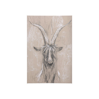 Sketch of animal V (Goat) a Hand Embelished Textured Canvas