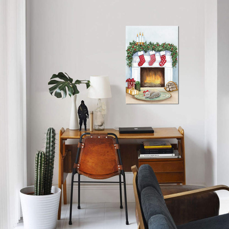 « night before christmas v », impression sur toile, H 40 po x l 26 po x P 1,5 po, Pas de tapis, Toile tendue