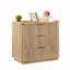 Commode 3 tiroirs, commode ondulée moderne de 27,6 po de largeur, table de chevet, tiroir en bois