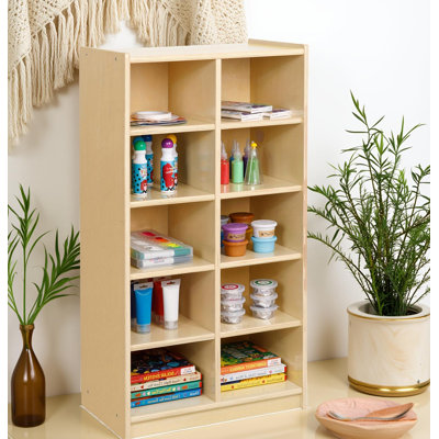 Wood 10-cube Storage Organizer, Wooden Storage Cabinet Display Shelf.