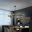 Lustre à 12 lumières à intensité variable avec lustre moderne