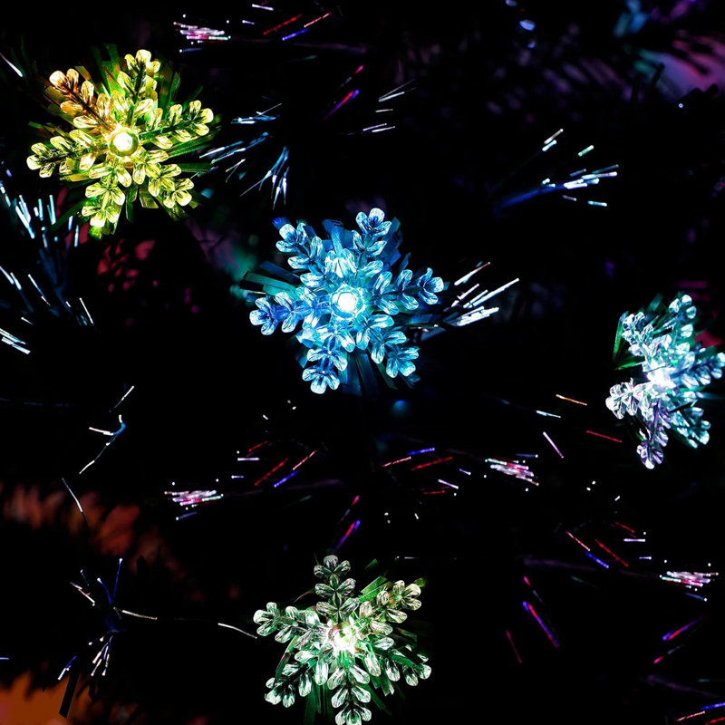 Arbre de Noël artificiel en fibre optique de 6 pi avec lumières à DEL changeant de couleur RVB