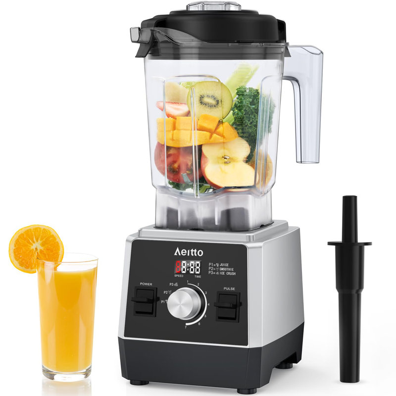 Mélangeur Aeitto 1800W Power pour Smoothies, glace pilée et plus enders Mélangeurs pour la cuisine avec 68 oz noir