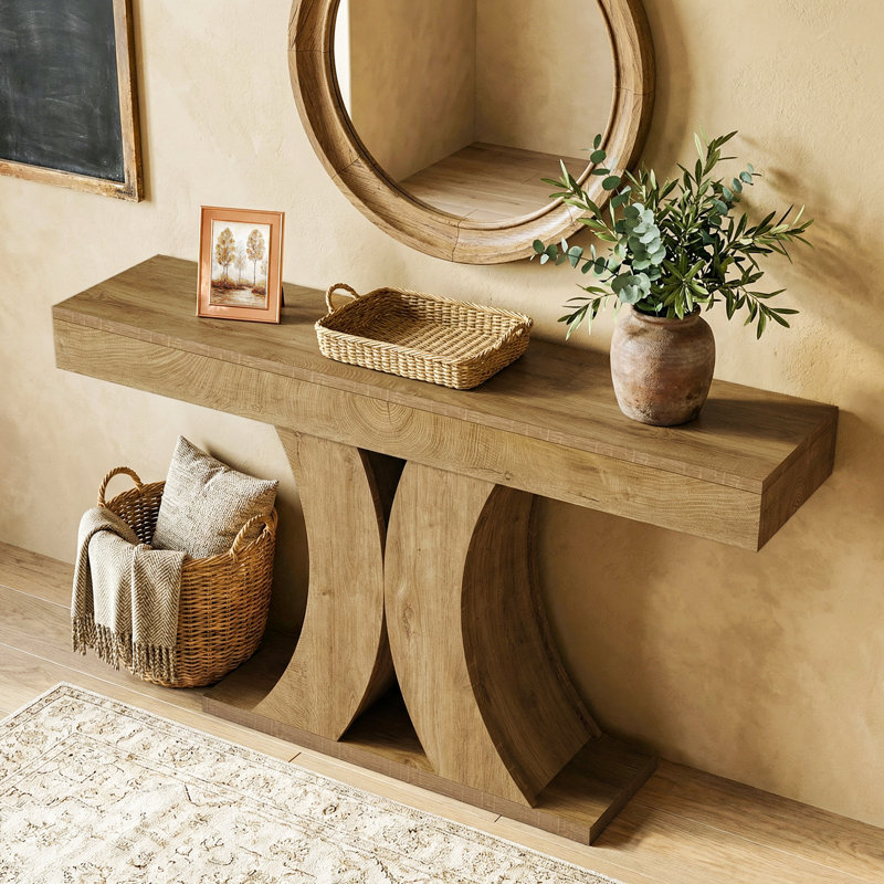 Farmhouse Console Table, 59" Modern Narrow Sofa Entryway Table Behind the Couch