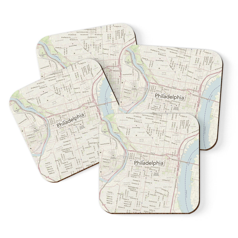 Sous-verre carte des États-Unis, Philadelphie