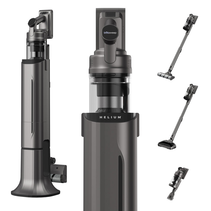 bObsweep Helium Cordless Stick Vacuum & Heated Mop Combo with 60-Day Self-Empty Station, Ferocious 35,000 Pa Suction, Tangle-Free Brush, Dirt Detection, and GreenBeam