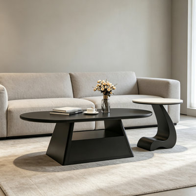 Table basse en ardoise de style simple avec rangement