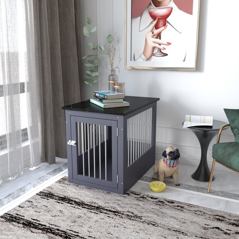 ARK Densign II  Indoor Wooden Pet Crate Crate & End Table Casual Bed Nightstand,DIY Pet Crate,With Installation Hardware Kit,SMALL