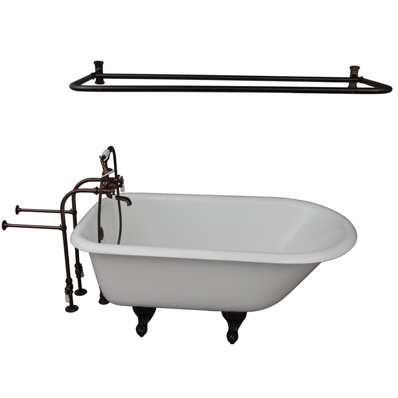 Antonio 54'' x 30.125'' Soaking Cast Iron Bathtub with Faucet