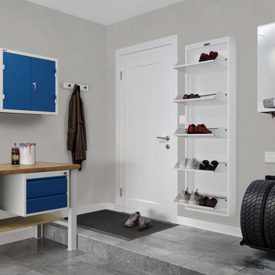 Antibacterial 5 Tier Metal Shoe Cabinet Without Holes