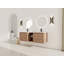 Meuble-lavabo mural avec lavabo en céramique et tablettes de rangement-2125834538
