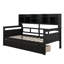 Lit de jour simple en bois avec tablettes de chevet et deux tiroirs, structure de canapé-lit pour enfants, adolescents, adultes-404770116-404769978