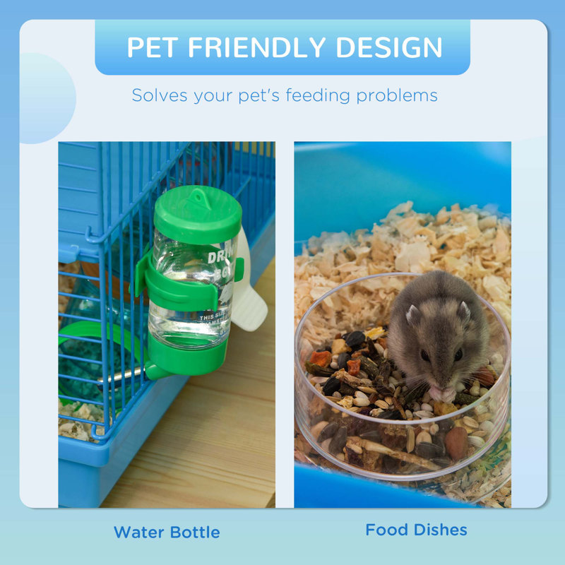 Versatile Hamster Cage with Multiple Play Features and User-Friendly Design