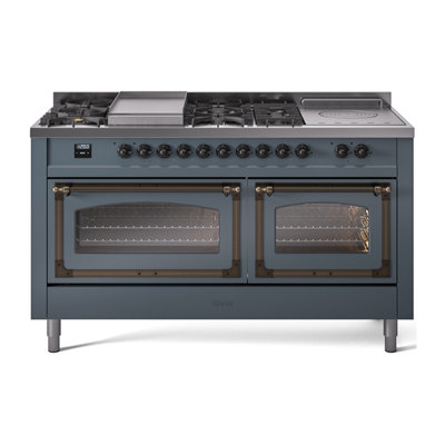 ILVE Nostalgie II Noblesse 60 po à 2 brûleurs, plaque chauffante, plaque de cuisson française