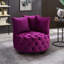 Chaise pivotante rembourrée et capitonnée-1780449056