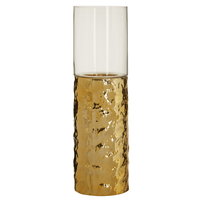 Glass Tabletop Candlestick, 52cm H x 15cm W x 15cm D
