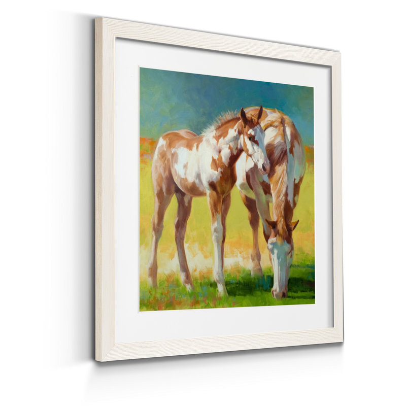 « Driving Horses I », reproduction d’art sur papier, H 17 po x l 17 po x P 1,5 po, Cadre blanc