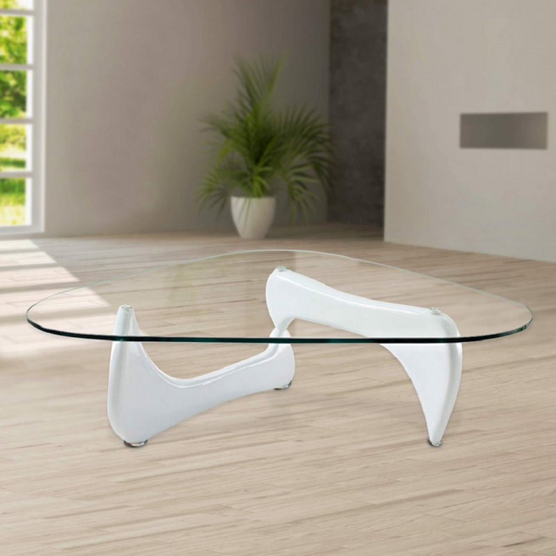 Table basse Canarsie, Transparent, blanc