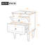 Ensemble de meuble-lavabo 24 po avec lavabo en céramique, armoire de rangement moderne avec 2 tiroirs, cadre en bois massif, noir