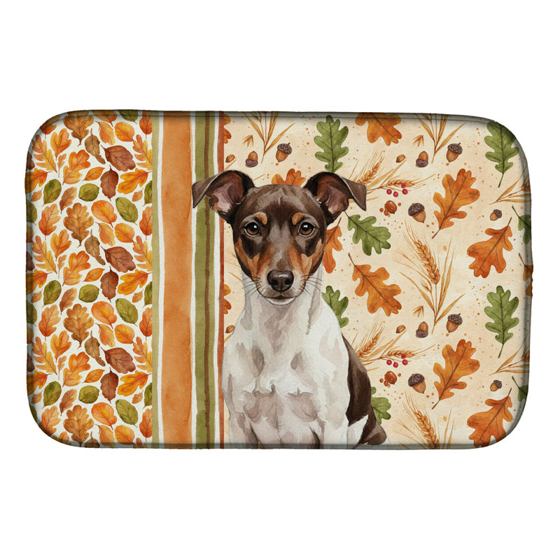 Tapis de séchage chocolat et blanc Rat Terrier Heirloom