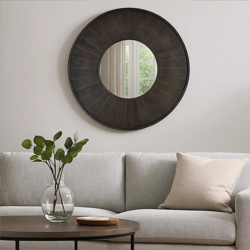 Mccarver Solid Wood Flat Wall Mirror