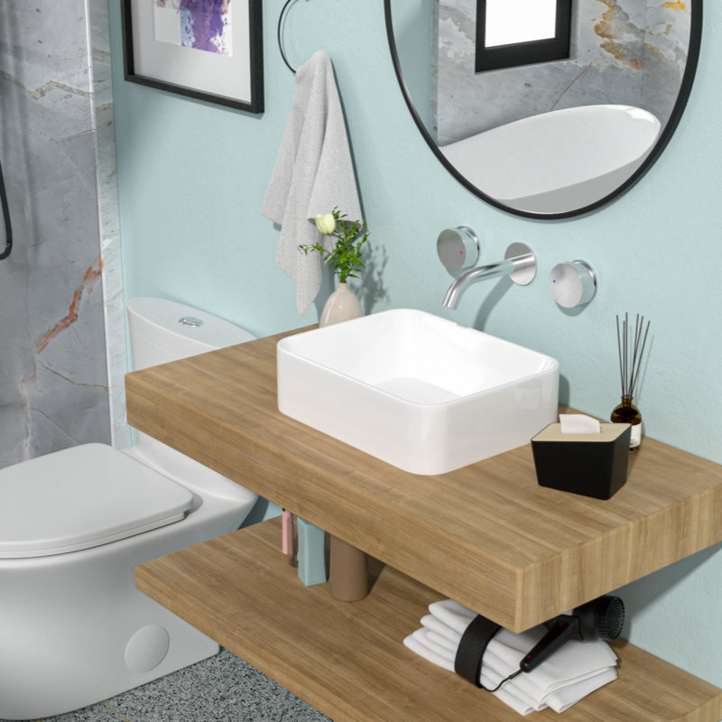 Wenty 15'' Ceramic Rectangular Bathroom Sink