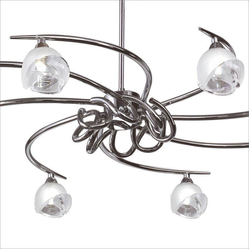 Swasey 8 - Light Drum Chandelier, Polished Chrome