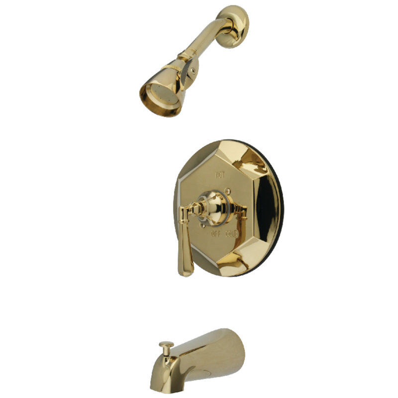 Kingston Brass Metropolitan Single-Handle Pressure Balanced Tub and Shower Faucet, Polished Chrome